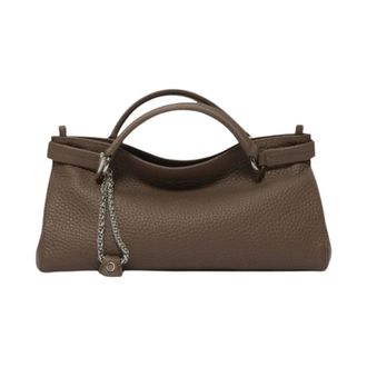 Orciani Virgo Soft Small Handbag - Dames - Tassen - Bruin - Maat: ONE Size Leer