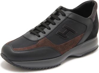 Hogan Interactive H Flock - Heren - Sneakers - Zwart - 39 1/2 EU - Leer - Schoenen