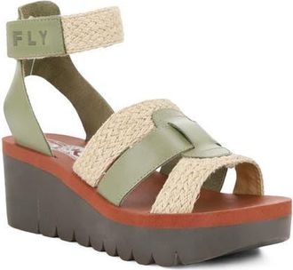 FLY London Yory Ankle Strap Sandal in Smog at Nordstrom, Size 10-10.5Us
