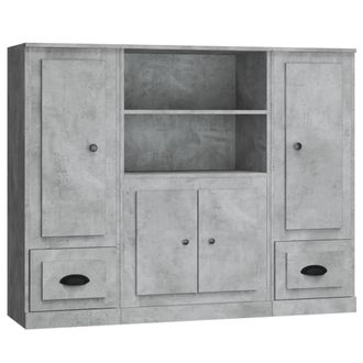 Berkfield Home Highboards 3 pcs Concrete Grey Engineered Wood