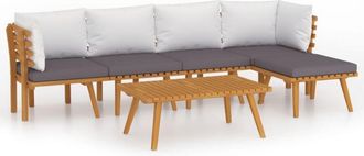 vidaXL Muebles De Jard&iacute;n 6 Piezas Con Cojines Madera Maciza De Acacia Vidaxl