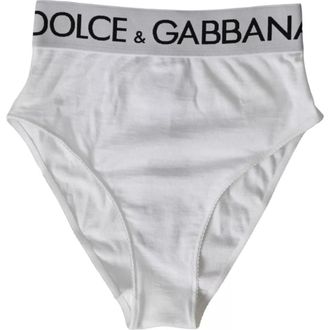 Dolce & Gabbana Hoogfljuitbroekjes met logo band van katoenmix