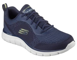 Skechers Sneaker SKECHERS TRACK-GLENDOR, Herren, Gr. 47,5, bunt (navy, limette), Synthetik, Textil, Schuhe Sneaker, Trainingsschuh, Schn&uuml;rschuh, Freizeitschuh 