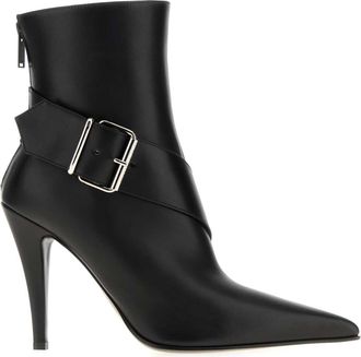 Alexander McQueen Alexander Mcqueen Womens Black Leather Ankle Boots - Size EU 38