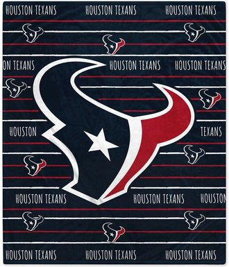 Pegasus Sports Houston Texans Nfl Team Center Stripe Logo Fleece Throw
