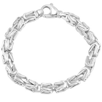 Pompeii3 Mens 14k Gold (84gram) or Platinum (157gram) 8mm Link Byzantine Bracelet 8.5