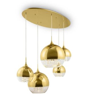 Maytoni Fermi Moderna L&aacute;mpara De Techo Colgante Fermi De 5 Luces En Racimo Dorado - Maytoni