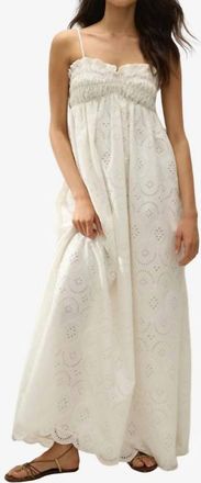 Faithfull The Brand Etta Maxi Dress In Bianca Broderie White
