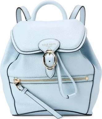 Cole Haan Alexandria Small Flap Leather Backpack in Ballad Blue at Nordstrom