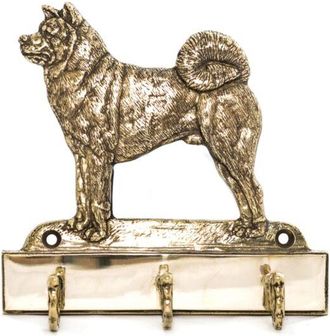 OEM Akita, Akita Inu: Un Colgador De Llaves Con Un Perro, Un Soporte De Lat&oacute;n Para Accesorios Para Perros, Una Elegante Decoraci&oacute;n Para El Pasillo De Art-