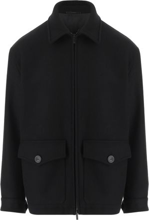 Giorgio Armani Black Wool and Cashmere Coat