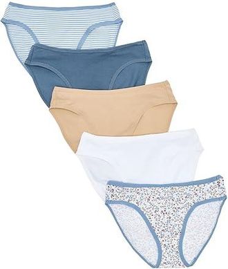 Pact Everyday Classic Fit Bikini 5-Pack Womens Underwear Everyday Wildflowers : XL, Cotton/Elastane