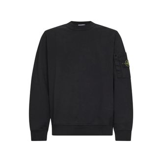 Stone Island Sweatshirts, male, Black, Size: 2XL Crewneck Sweatshirt