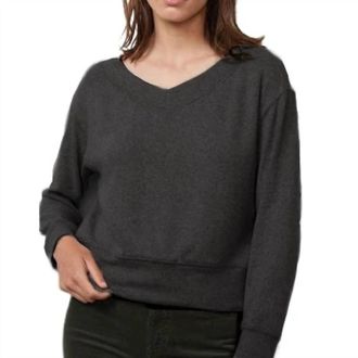 Velvet Sloe Cropped Sweater In Anthracite