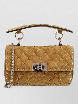 Valentino Garavani rockstud spike small leather quilted clutch bag