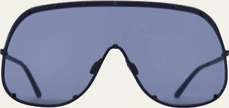 Rick Owens Mens Solid-Frame Shield Sunglasses