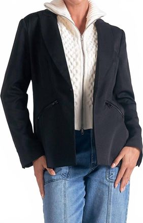 Elan Combo Blazer With Sweater Detachable In Black/off White