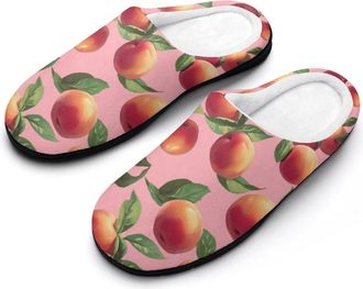 Generic Peach Funny Mens Cotton Slippers Soft Non-Slip Rubber Sole House Slipper Indoor Outdoor