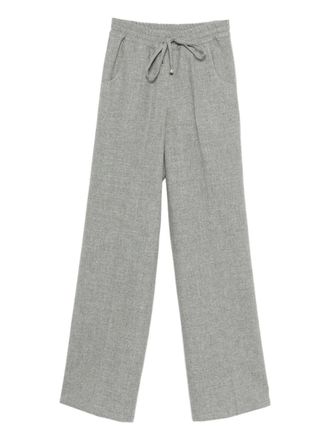 Kiton drawstring trousers - women - Virgin Wool/Cashmere/Polyester - 44 - Grey
