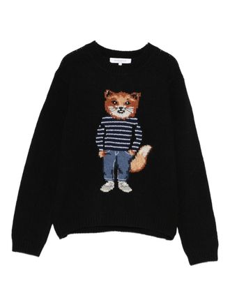 Maison Kitsun&eacute; Dressed Fox Intarsia Wool Jumper
