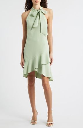Vince Camuto Ruffle Detail Stretch Crepe Dress in Pistachio at Nordstrom, Size 10