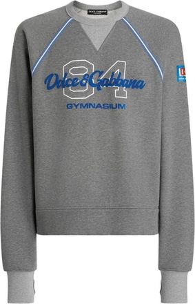 Dolce & Gabbana Bedrukte Sweatshirt - Heren - Sweatshirts - Grijs - L - Katoen - Hoodies & sweatvesten