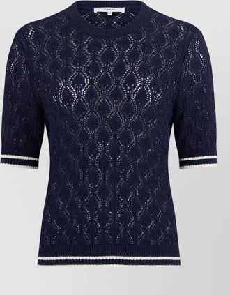 Frame Denim crochet sweater round neck short sleeves