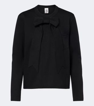 Comme Des Gar&ccedil;ons Top in jersey di cotone con fiocco