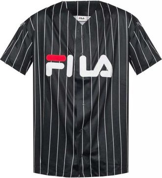 Fila Dawn Baseball Tee Geborduurd Logo - Heren - Fitness - Zwart - S - Polyester - Fitness
