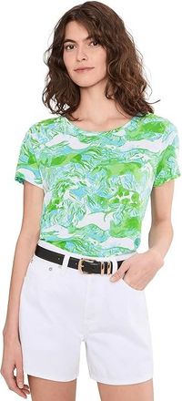 Lilly Pulitzer Etta Scoop-Neck Womens Clothing Capri Blue Galloping Gals : XXS, Cotton