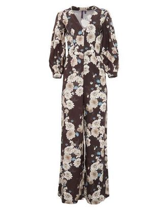 Lords of Harlech Jill Stretch Tencel Jumpsuit in Serious Floral Black at Nordstrom, Size Xx-Large