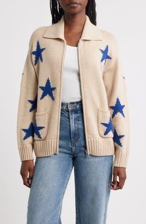 Rails Rhea Front Zip Cardigan in Camel Stars at Nordstrom Rack, Size Medium