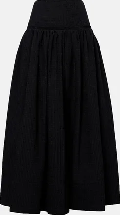 Alaia Ala&iuml;a Cotton-blend maxi skirt
