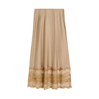 By Malene Birger Dames, Rokken, Beige, Maat: XS Satijn