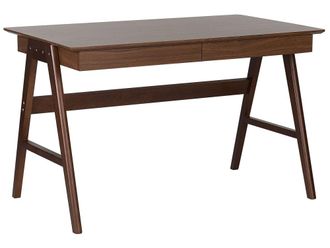 Beliani Escritorio 120 cm 70 cm con cajones marr&oacute;n oscuro