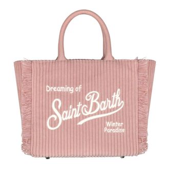 MC2 Saint Barth Tassen, Dames, Roze, ONE Size, Leer, Borsa Vanity Mini Corduroy