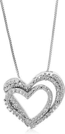 Vir Jewels 1/14 cttw Lab Grown Diamond Heart Pendant Necklace in Sterling Silver with Chain For Women