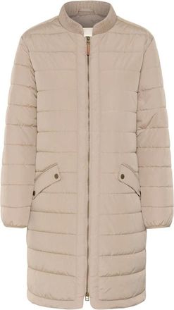 Cream Gestreepte gewatteerde jas Zilver Mink - Dames - Parka Jassen - Beige - S - Jassen
