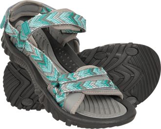 Mountain Warehouse Cyprus Womens Sandal - Breathable Ladies Daily Use Shoes with Neoprene Lining - Summer Beach, Walking, Hiking & Outdoors Blue Adult Shoe Size 4