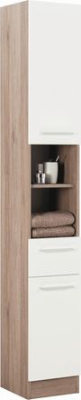 Xora Hochschrank, Eiche San Remo, Holzwerkstoff, 3 F&auml;cher, 1 Schubladen, 30x195.5x33 cm, stehend, Badezimmer, Badm&ouml;bel, Hochschr&auml;nke