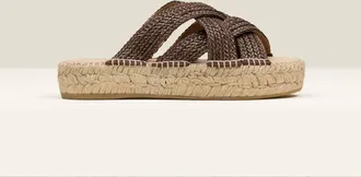 Gaimo Espadrilles Womens Dsan Flat Espadrilles In Mocha