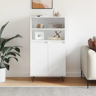 vidaXL Aparador Alto Madera Contrachapada Blanco 60x36x110 Cm Vidaxl