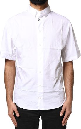 Dolce & Gabbana White Cotton Button Down Casual Men Polo Mens Shirt
