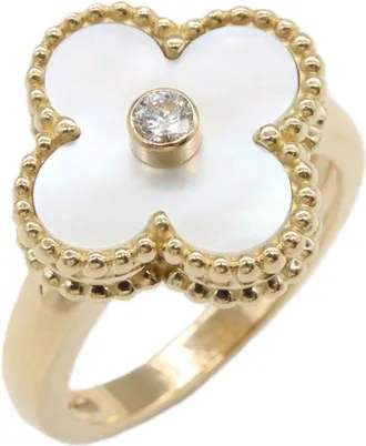 Van Cleef & Arpels Clear White Yellow Gold Yellow Gold (18K) Band Ring (Pre-Owned)