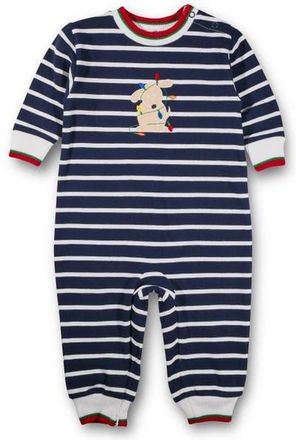 Florence Eiseman Stripe Knit Longall With Holiday Lights Dog in Navy, Red, Green, White at Nordstrom, Size 24M