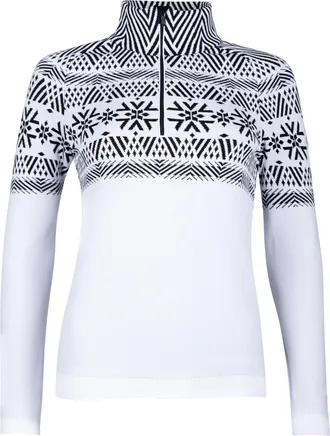 Newland Long-Sleeved Geometric Pattern Top With High Collar