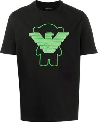 Emporio Armani Manga Bear T-Shirt - Heren - T-shirts - Zwart - M - Katoen - Tops