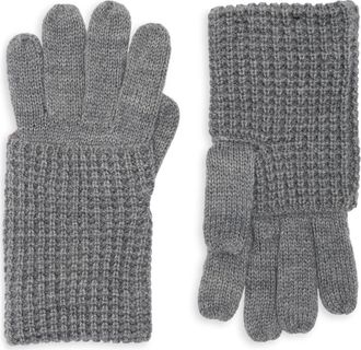 AllSaints Mixed Stitch Gloves in Light Grey at Nordstrom Rack