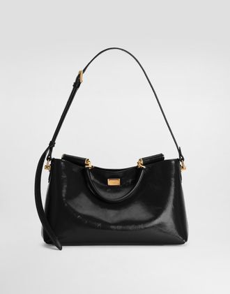 Dolce & Gabbana Vittoria Calfskin Handbag - Woman Handbags Black Onesize