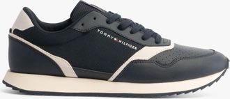 Tommy Hilfiger LEATHER SERRATED RUNNER Mens Trainers Desert Sky - Blue - Size UK 8